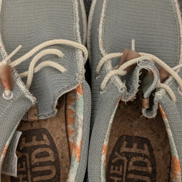 Hey Dude Wally Knit Cobblestone Men's Casual Gray White Shoes - Picture 10 of 16